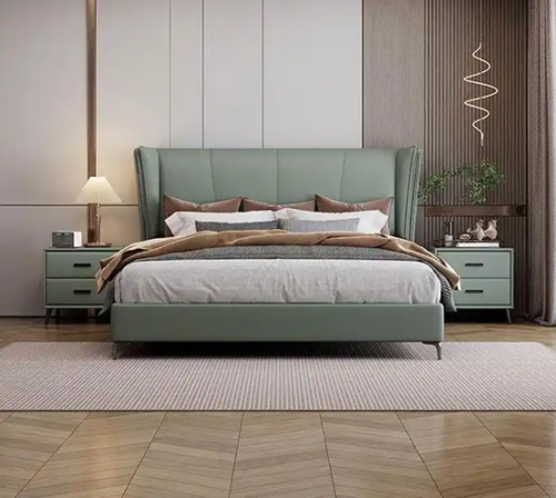Cowhide Leather Double Bed · XH-003
