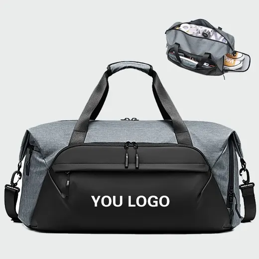 Two-tone charcoal gym duffel bag · BG-MS-2143137185