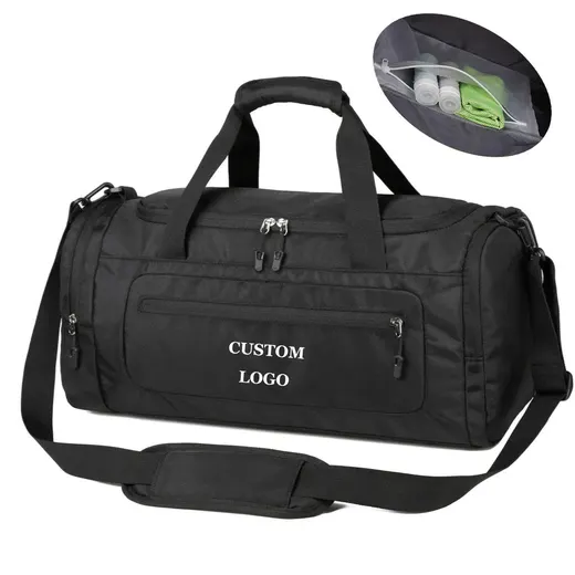 Black multi-pocket gym duffel bag · BG-MS-2174974175