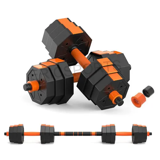 Orange-black octagonal adjustable dumbbell set · HB29-ERI-05